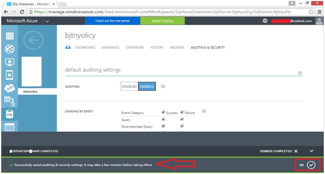 clicking on save button